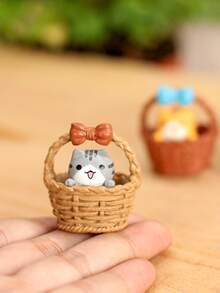 4入組卡通貓藝術擺件 - 彩色 - 查看 2