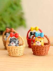 4入組卡通貓藝術擺件 - 彩色 - 查看 4