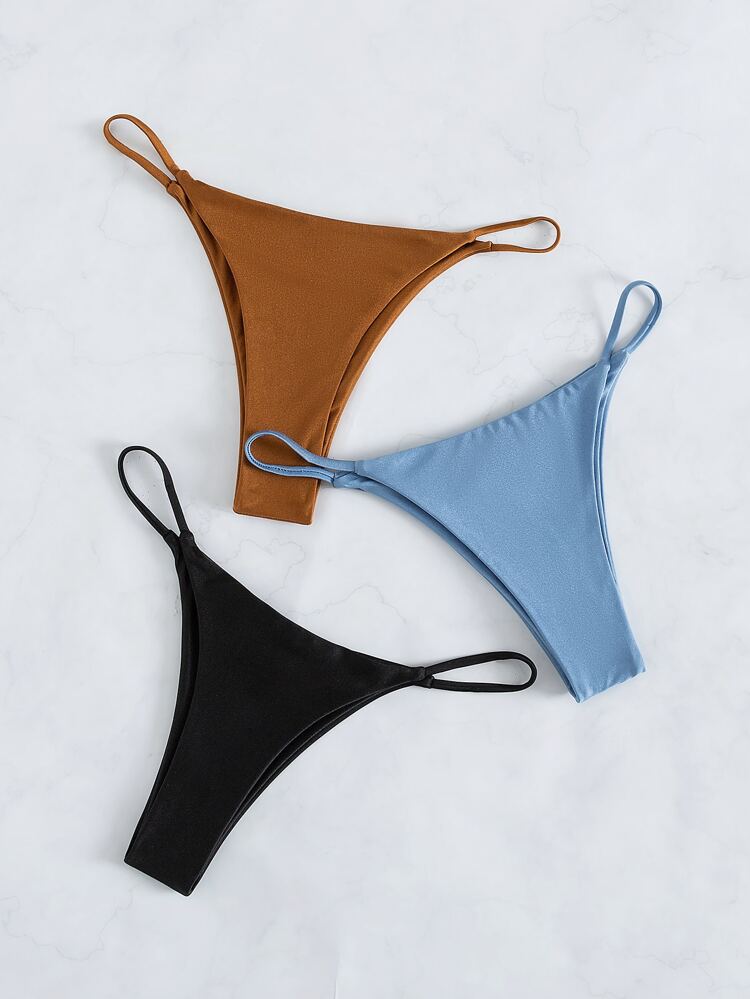 Summer Beach 3pack Plain Thong Bikini Bottom