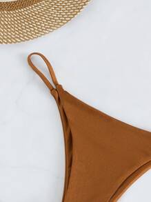 SHEIN Swim 3件素色丁字褲泳衣下裝 - 彩色 - 查看 4