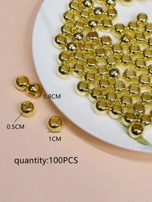 1 gói Phụ kiện trang sức tự làm hạt 10mm - Vàng - Xem 3