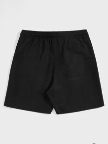 Manfinity VCAY Nam Quần short Với Lá thư & Mặt in hoạt hình Và Eo dây rút - màu đen - Xem 2