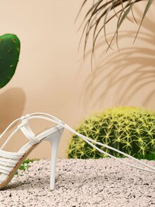 Xăng đan Cao gót Nữ - trắng - Xem 8