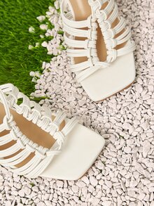 Xăng đan Cao gót Nữ - trắng - Xem 6