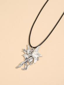 仙女吊墜項鍊 - 復古銀色 - 查看 2