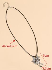 仙女吊墜項鍊 - 復古銀色 - 查看 3