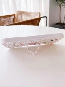 花卉圖案手機外殼帶心圓環支架