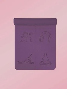 Figure Graphic Foldable Yoga Mat - Purple - View 2