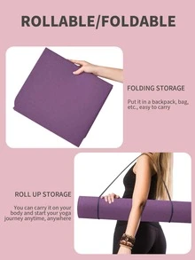 Figure Graphic Foldable Yoga Mat - Purple - View 3