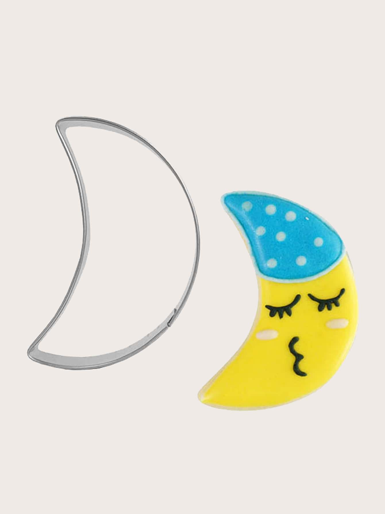 Khuôn bánh quy hình mặt trăng 1 cái - Bạc - Xem 1