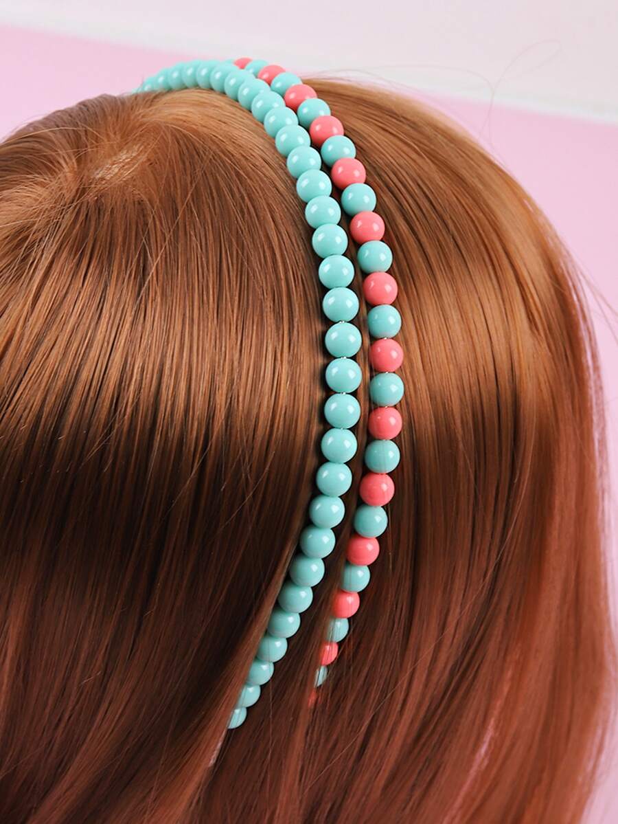 2 chiếc Băng đô đính cườm tròn - Nhiều màu - Xem 1