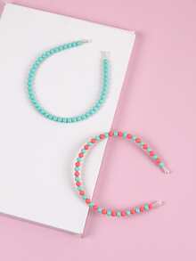 2 chiếc Băng đô đính cườm tròn - Nhiều màu - Xem 3