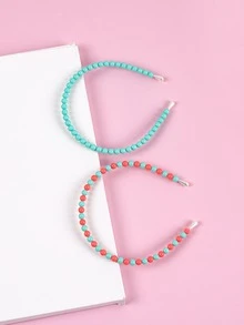 2 chiếc Băng đô đính cườm tròn - Nhiều màu - Xem 4