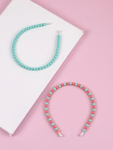 2 chiếc Băng đô đính cườm tròn - Nhiều màu - Xem 6