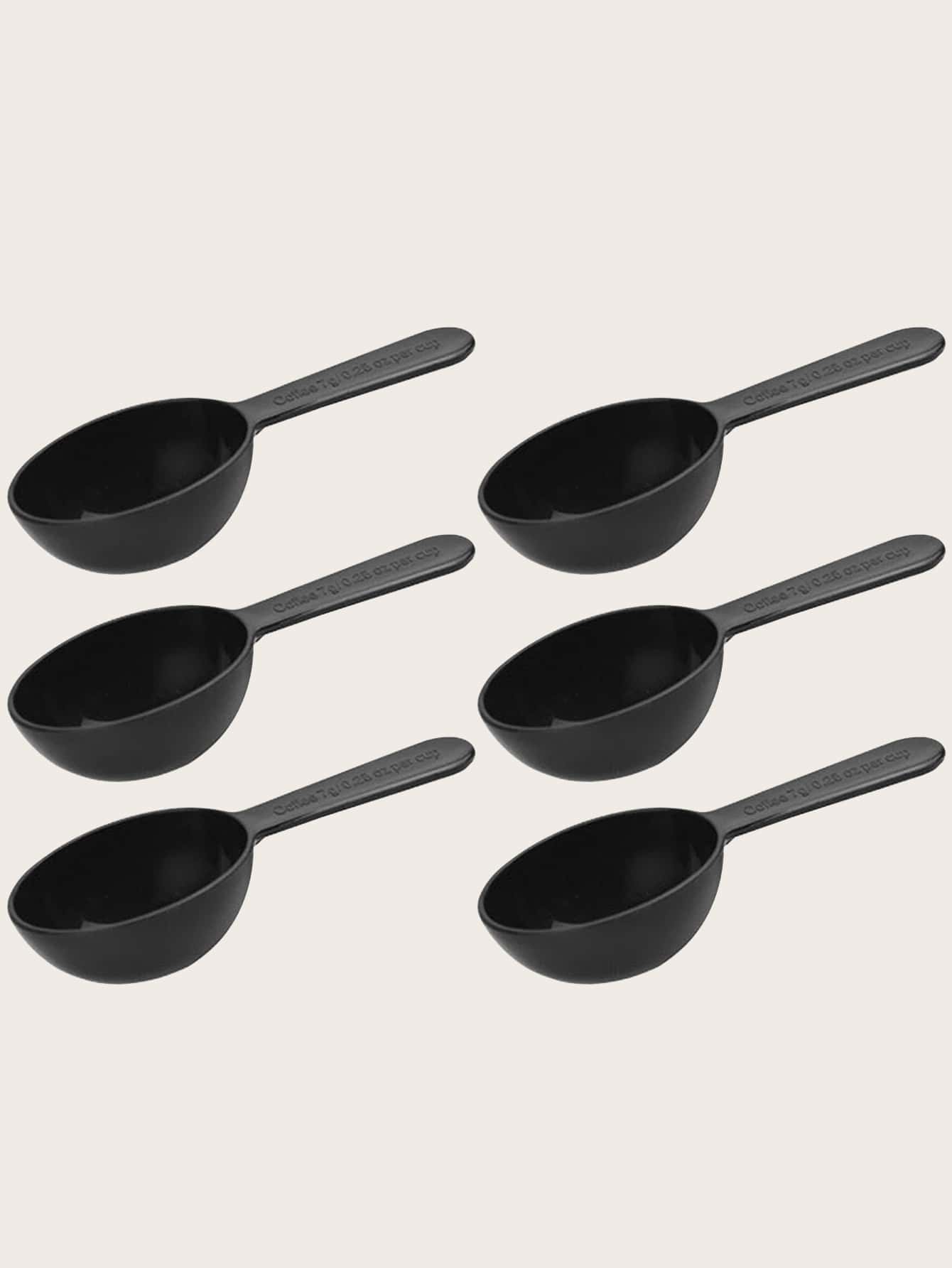 6pcs Plastic Coffee Scoop School Supplies Back To School - Black - View 1