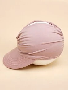 褶飾空頂禮帽 - 粉色 - 查看 2