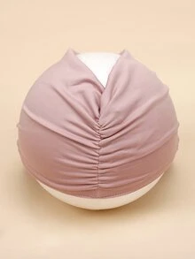 褶飾空頂禮帽 - 粉色 - 查看 4