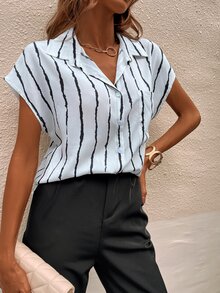 Áo sơ mi Sọc tay cánh - trắng - Xem 5