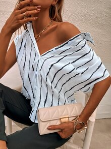 Áo sơ mi Sọc tay cánh - trắng - Xem 7