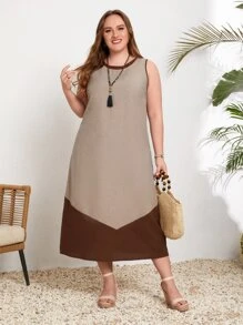 EMERY ROSE Đầm Plus Size Khối Màu Giải trí - Nhiều màu - Xem 1