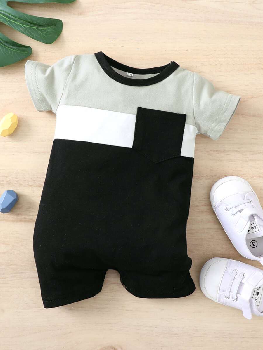 Baby Boy Cut And Sew Romper - Multicolor - View 1