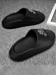 Men Boat Helm Graphic Slides - Black - View 4