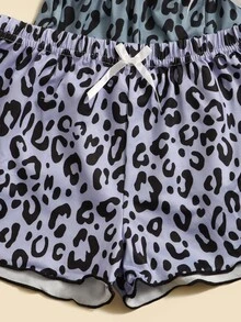 女孩3組豹紋和嘴唇印花睡衣套裝 - 彩色 - 查看 3