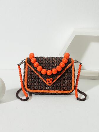 Fashionable Vintage Coconut Shell Flap Handbag