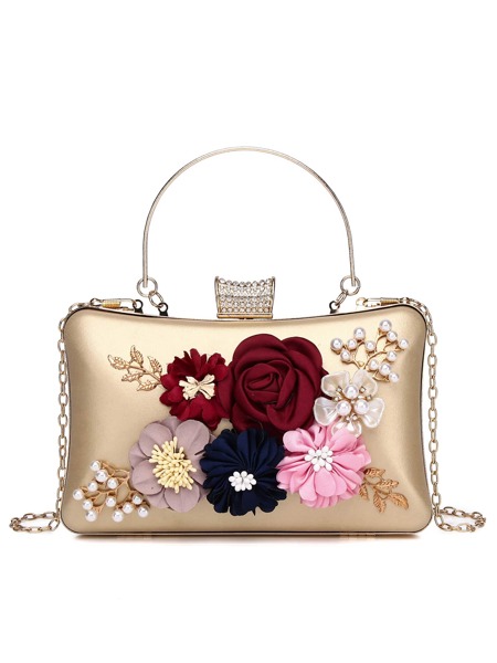 floral decor chain box bag