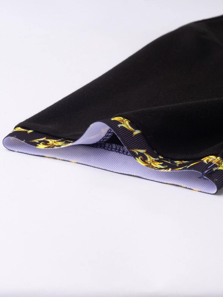 Manfinity 男士撞色滾邊POLO衫 - 黑色 - 查看 3