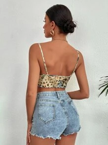 SHEIN WYWH 性感蕾絲拼接 木耳邊花卉印花吊帶 - 彩色 - 查看 2