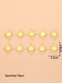 10入組太陽設計DIY吊墜 - 金黃色 - 查看 3