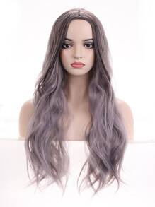 Tóc giả tổng hợp xoăn dài Gradient - Bụi tím - Xem 1
