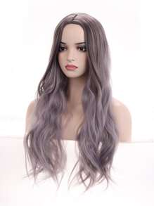 Tóc giả tổng hợp xoăn dài Gradient - Bụi tím - Xem 3