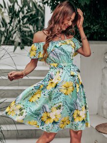 Đầm Thắt lưng Nhiệt đới Boho - Nhiều màu - Xem 1