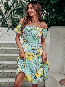 Đầm Thắt lưng Nhiệt đới Boho - Nhiều màu - Xem 5