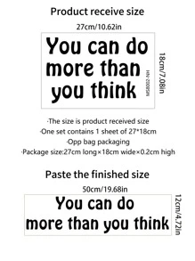 1pc Slogan Graphic Wall Sticker, Black Self Adhesive Wall Art Decal For Home Decor, Stickers, Wall Decal, Vinyl Decal For Home Decorations, Spring Decoration Items Refresh Your Home, Rama Decoration Stickers Gifts Birthday Graduation