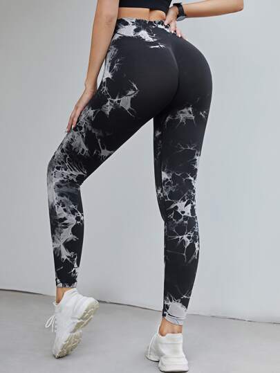 طماق رياضي سلس تنفس ناعم صبغ متعادل