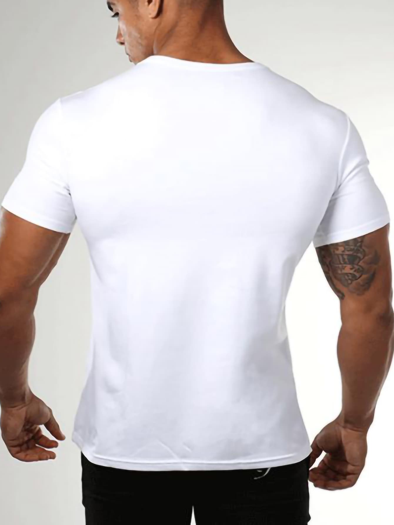 Manfinity Homme Tops Nam Lá thư Giải trí - trắng - Xem 2