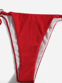 Heart Ring Tie Side Bikini,Summer Beach - Red - View 4
