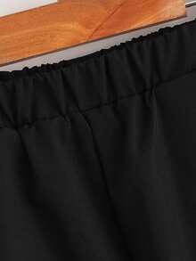 SHEIN Quần Trai Túi màu trơn Giải trí - màu đen - Xem 3