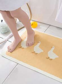 1pc Cartoon Duck Printed Bathroom Mat By Caicai Home Bathroom Decor Bath Rug Floor Carpet Outdoor Rug Door Mat Fall Decor Bathroom Accessories Back To School Entryway Decor - Multicolor - View 2