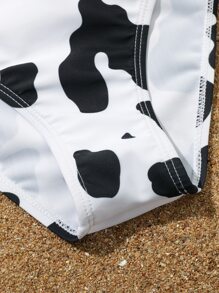 Tween Girl 奶牛印花比基尼套装和沙滩裙 夏日海滩