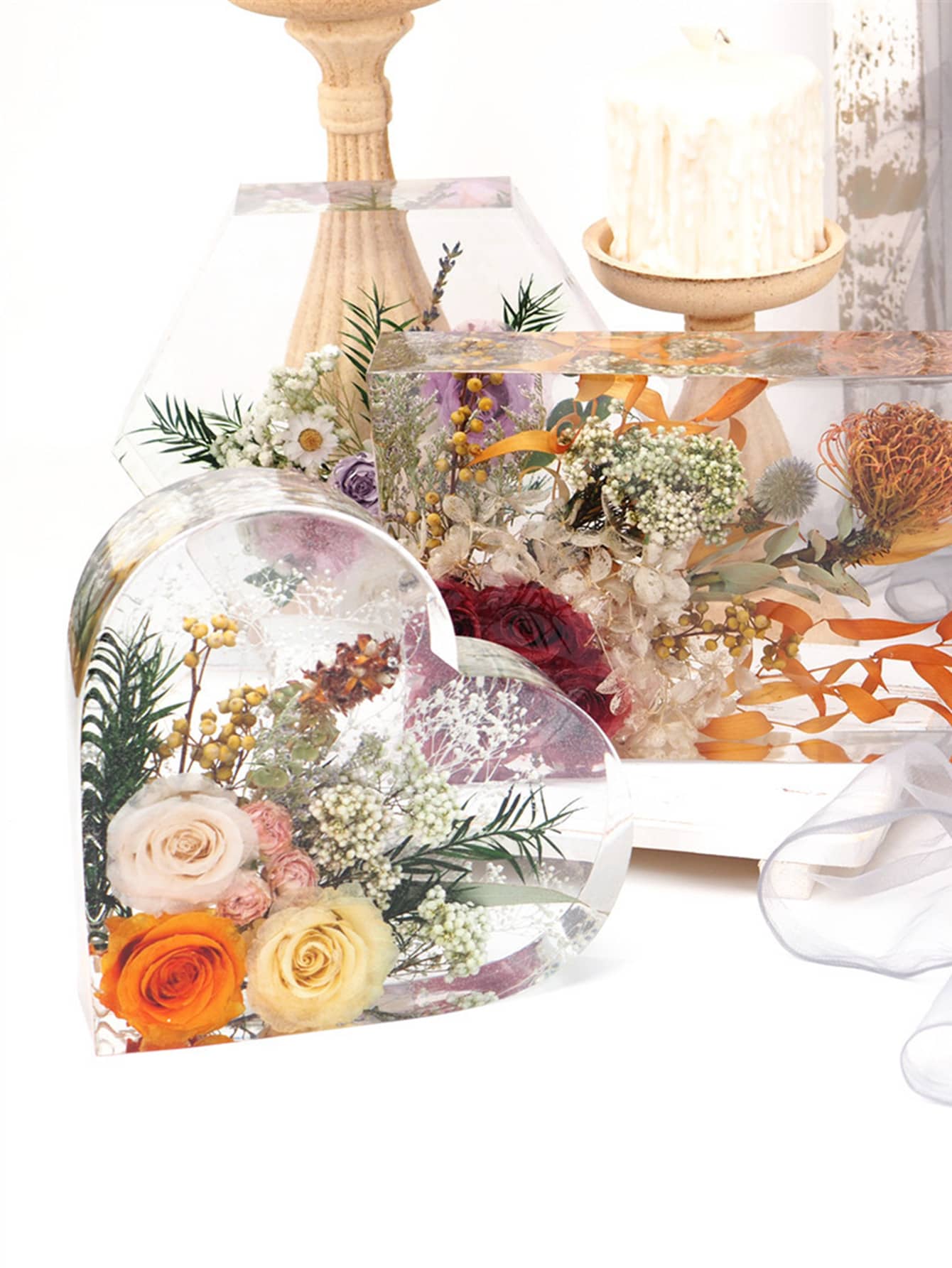 1pc Heart DIY Silicone Mold - White - View 6