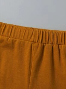 SHEIN Toddler Boys Colour Block Letter Graphic Tee & Shorts - Multicolor - View 5