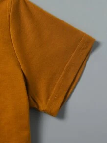 SHEIN Toddler Boys Colour Block Letter Graphic Tee & Shorts - Multicolor - View 8