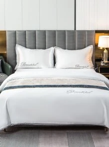 Jacquard Pattern Patchwork Bed Runner - Multicolor - View 3