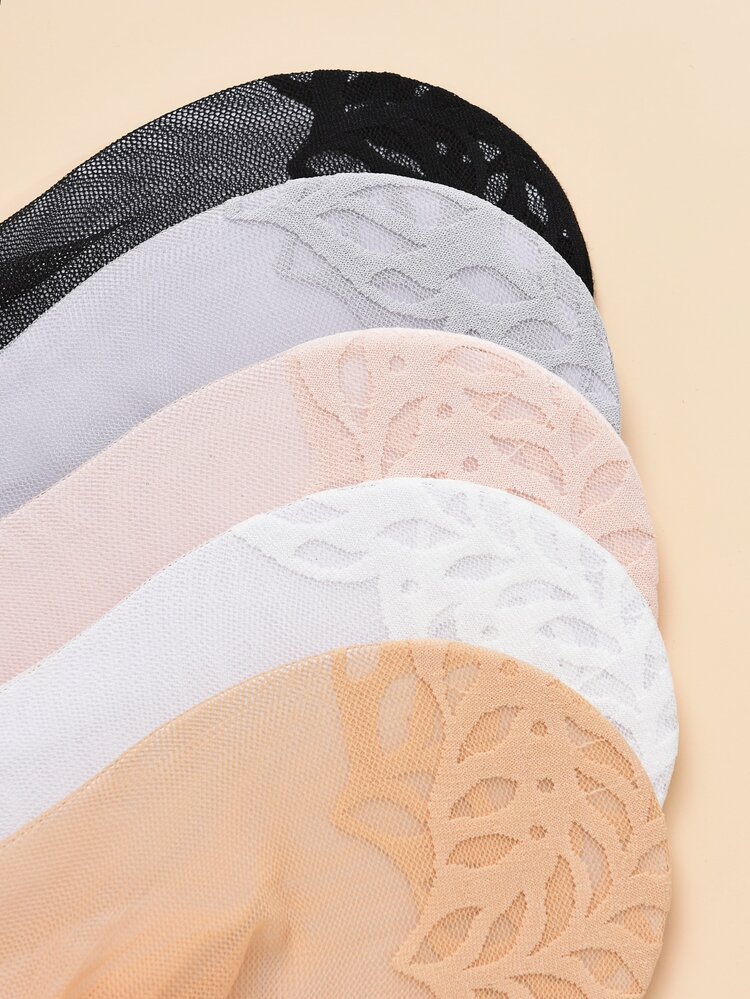 5pairs Leaf Pattern Ankle Socks