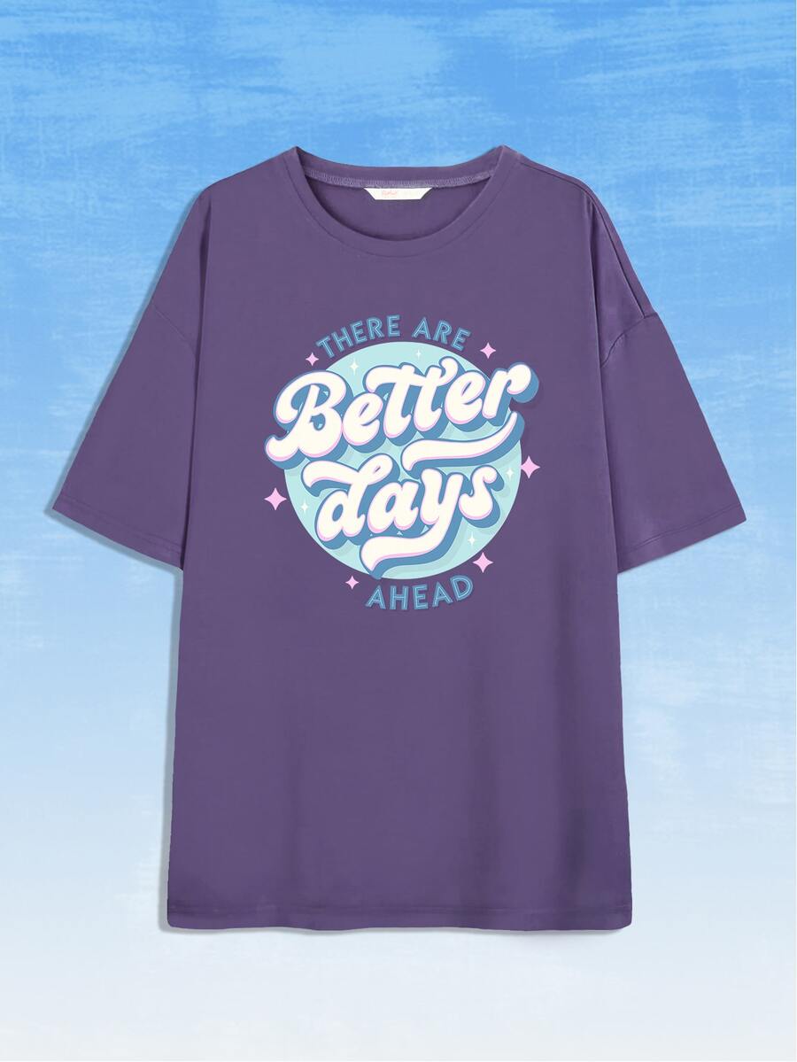 Rachel Manzano Áo thun nữ Slogan Giải trí - Màu tím  Violet - Xem 1