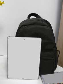 Không thấm nước , Có thể mang đi , Nhẹ Tối giản Trang trí nút Ba lô Cổ điển - màu đen - Xem 3